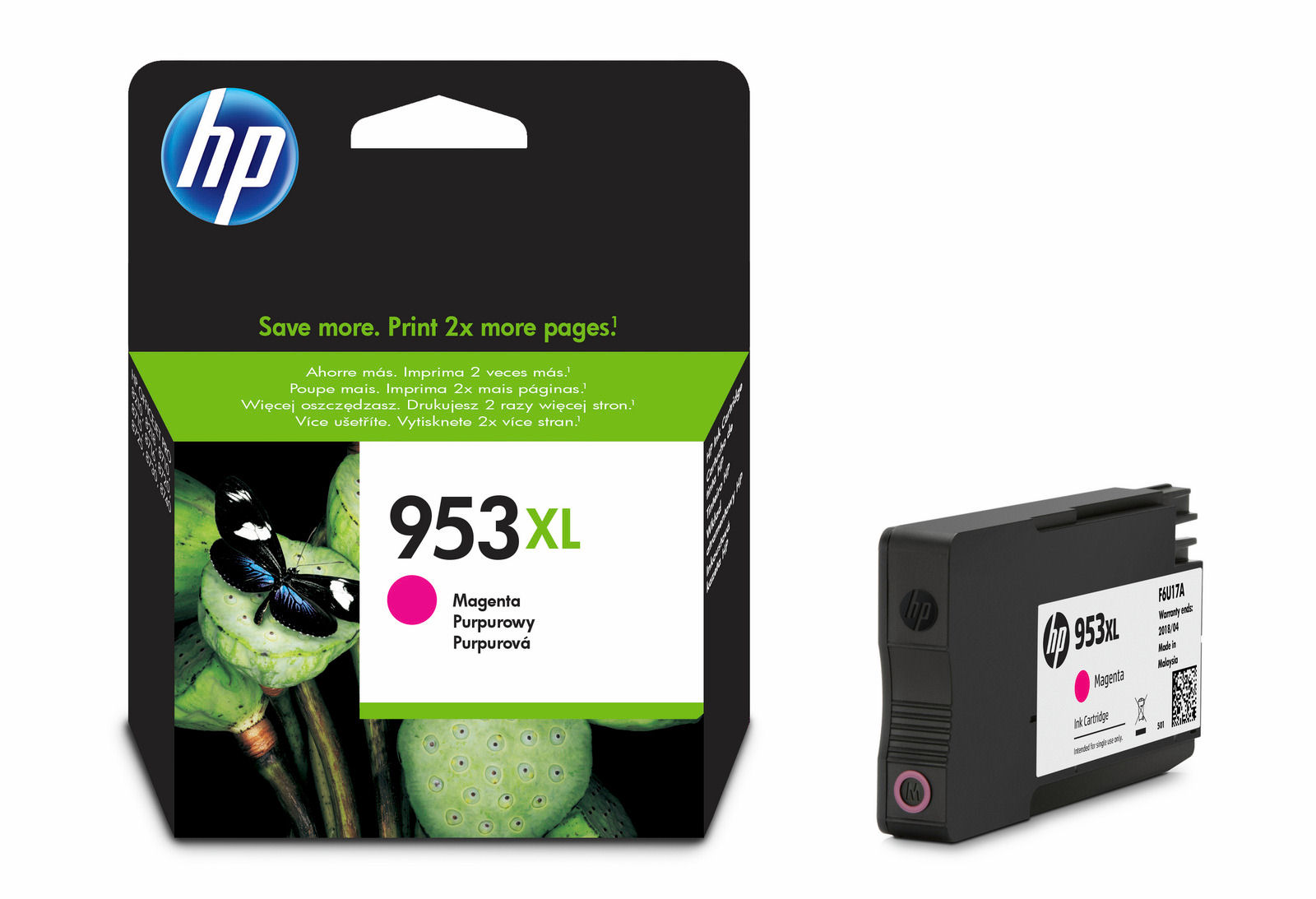 Mực in HP 953XL High Yield Magenta Original Ink Cartridge (F6U17AE)